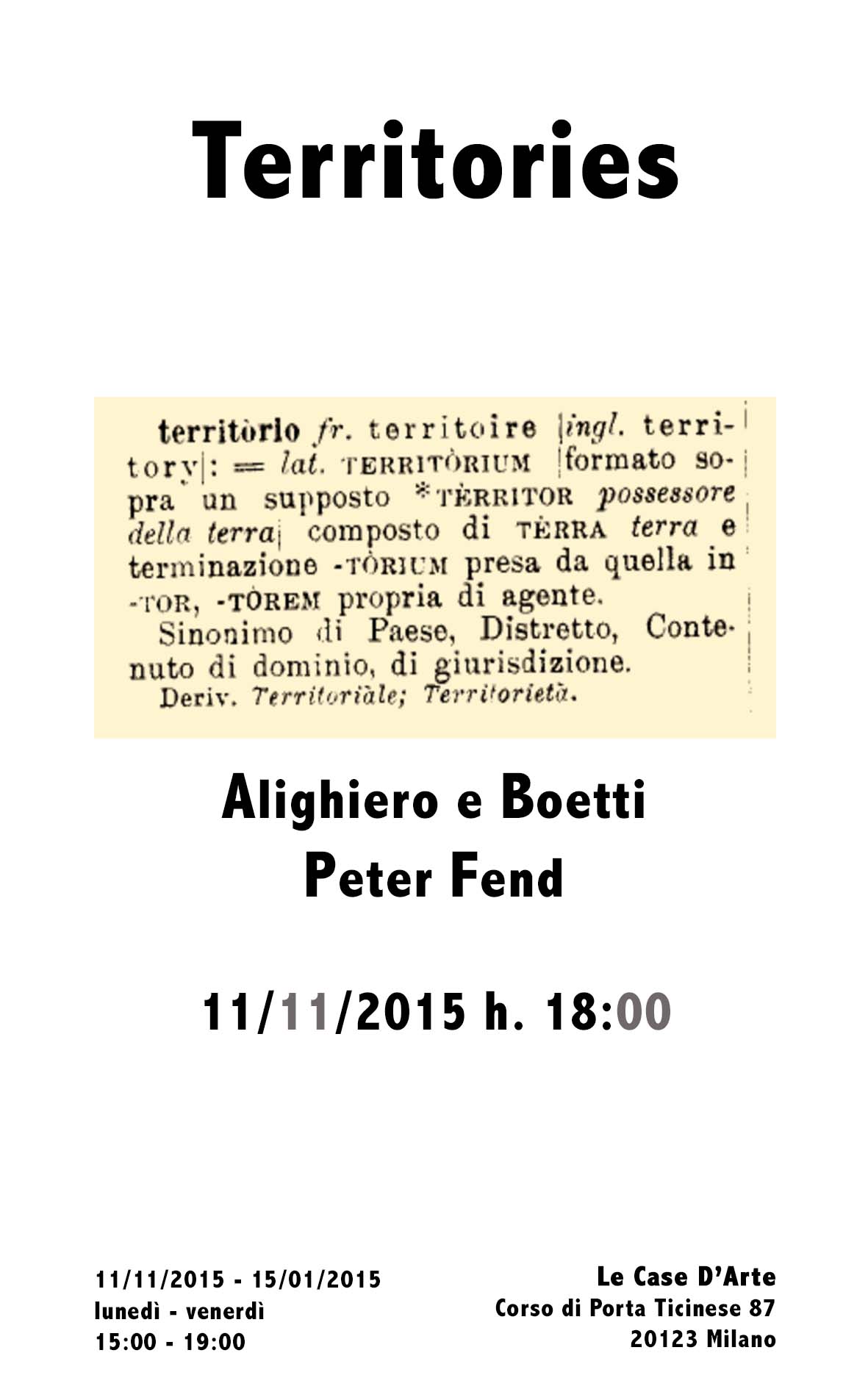 Alighiero e Boetti / Peter Fend - Territories